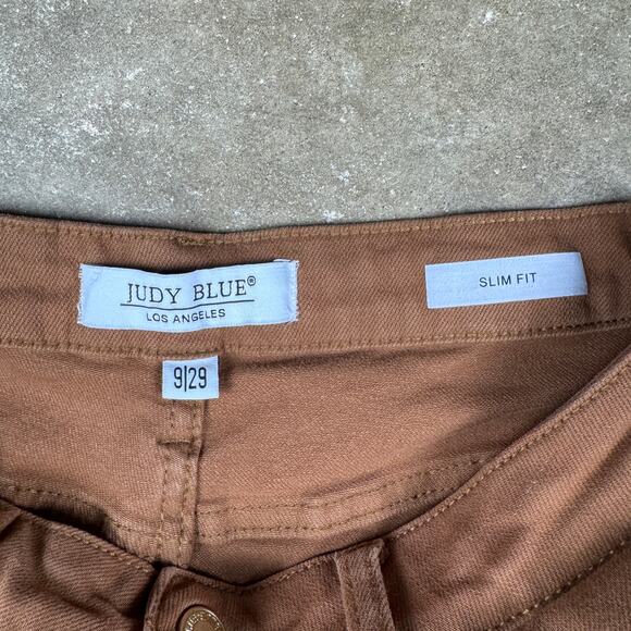 Judy Blue Slim Fit Jeans Women’s Size 9/29 Brown Stretch High Rise Ankle - Picture 8 of 14